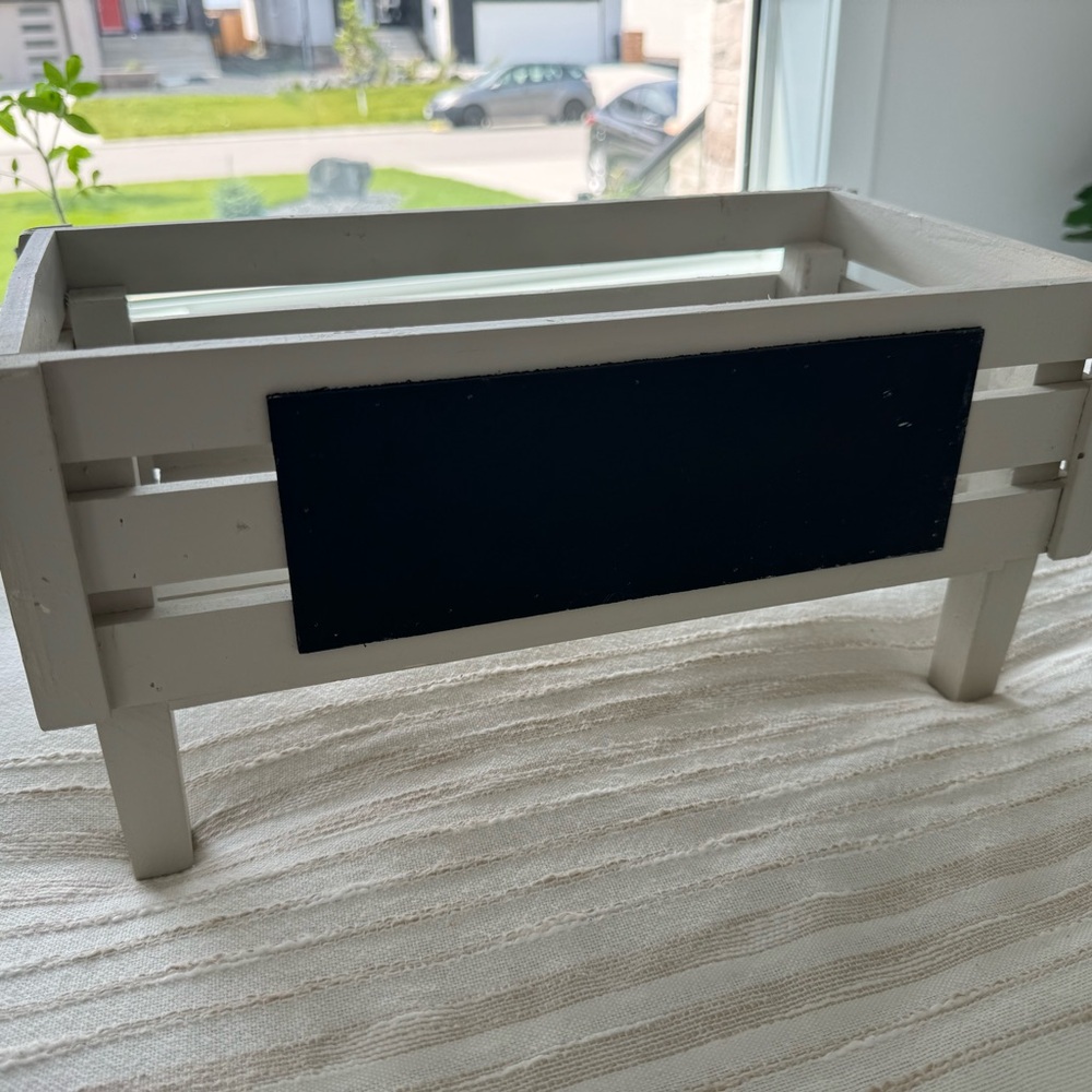 Wooden Decorative Planter Box with Chalkboard Panel